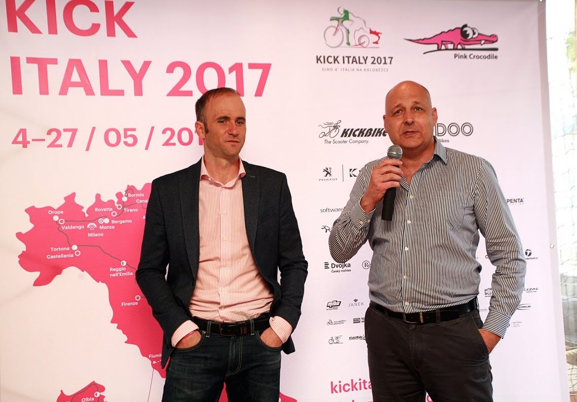 Dan Pilát Founder of Yedoo introduced the project Kick Crocodile at a press conference dedicated to Giro on scooters