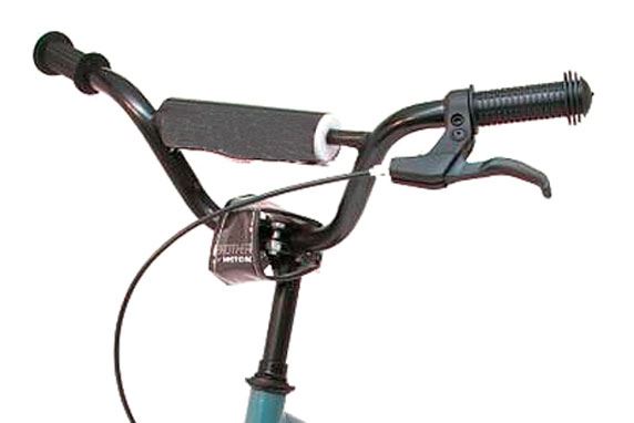The break lever should always be on the right side of the handle bars, this will prevent you from forming the wrong habit and the potential injuries when switching to a bike (or scooter) with the correctly installed breaks. 