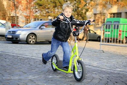Most of the time, you won't go as far on a scooter as you would on a bike, and often, just a short trip around the neighborhood is enough for a smaller child.