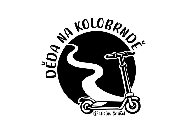 He began to ride to keep up with his grandchildren, and now he has his own logo and sets off on scootering pilgrimages regularly.    