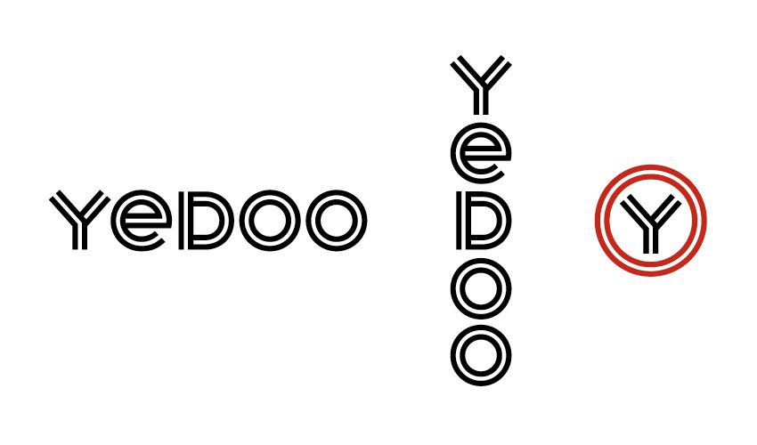 Symbol tvoří dva kruhy – dvě kola (jedno větší a jedno menší), taková jako mají koloběžky Yedoo. Toto zdvojení – dva jízdní pruhy se pak opakuji i v dalších písmenech nového loga Yedoo. Pruhy přinášejí do loga dynamiku a rychlost čar ubíhajících na silnici.