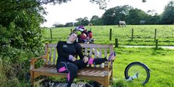 With the injured ankle Annie still rode 17 km before she could finally relax in the camp.