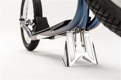 The scooter is now considerably more stable when parked.