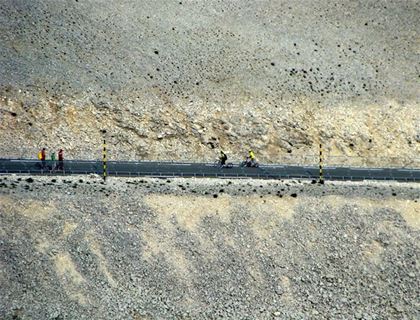 On the way up through the moonscape