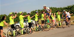 This year, Josef Zimovčák came back to Tour de France on his historical bike. He completed several mountain stages, with the objective of promoting the iniciative of his foundation called On a bike for kids (Na kole dětem).