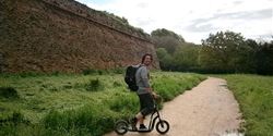 Along the fortification walls of the town of Ferrara.