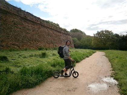 Along the fortification walls of the town of Ferrara.