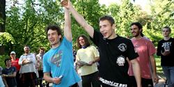 The challenge skittle pin went to a group of young chemists – the Grassel team.