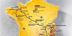 Map of the route of the jubilee Tour de France 2013 cycle race