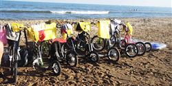 Why walk to the beach if you have a scooter to ride?