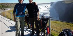 David and Andrea in front of the Gullfoss waterfall.