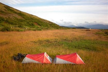 They carried rather heavy baggage – they cooked from their own supplies and slept mostly in the tents.