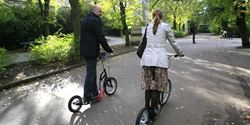 What if you don’t have sporting clothing? It doesn’t matter! You may have a comfortable ride on a scooter even if you are wearing a skirt.