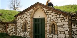 The wine cellars in Vrbice boast magnificent stone doorways with gothic pointed arches.