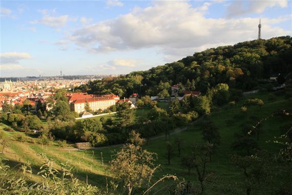 The Petřín hill that overlooks the city of Prague is 327 metres above sea level. The Petřín lookout tower, which is a miniature copy of the Eiffel Tower in Paris, was built on the top of the hill in 1901.