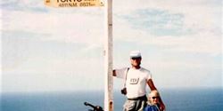 Dušan Peterka at the northern tip of New Zealand - Cape Reinga.