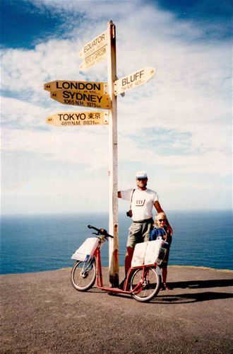 Dušan Peterka at the northern tip of New Zealand - Cape Reinga.