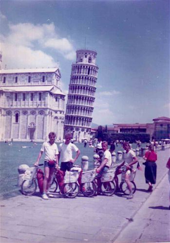 From his journeys around Europe – in front of the Leaning Tower of Pisa.  From his journeys around Europe – in front of the Leaning Tower of Pisa.