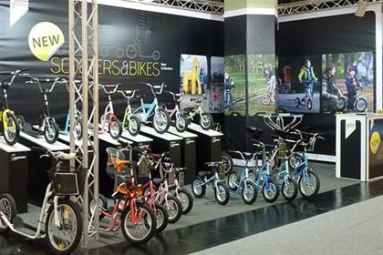 The design doesn't end with the scooters. It also helps to create visual impact for presentation of all the scooters.