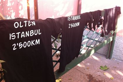 Laundry time. Stef had only 9 days off altogether. He rested in Bologna, Rimini, Dubrovnik and Skopje in Macedonia.