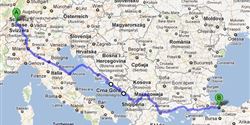 Trasa 2550 km dlouhé koloběžkové tour.