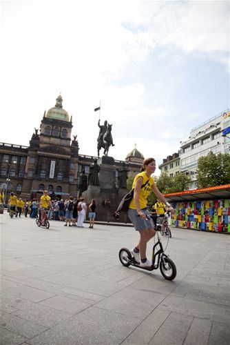 Happening "Já Yedoo" si dal za cíl ukázat Pražanům alternativní způsoby dopravy