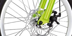 First-rate scooter has first-rate brakes – on the picture circular brake.