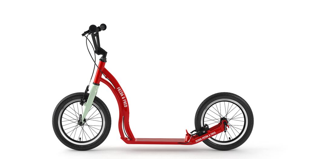 An aluminium scooter for city schoolers in Cream Red