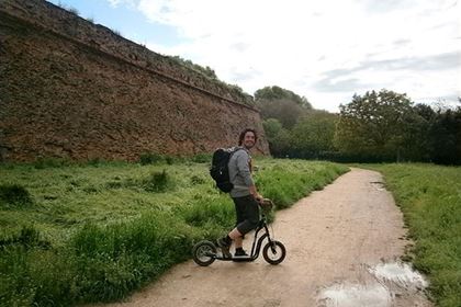 Along the fortification walls of the town of Ferrara.