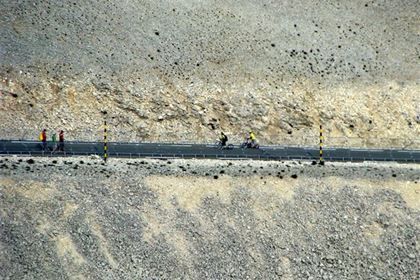 On the way up through the moonscape